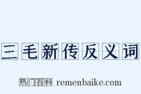 三毛新传反义词是什么意思的图片